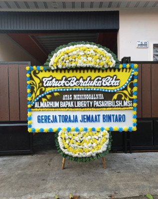 Papan Bunga Duka di Sidomulyo Barat